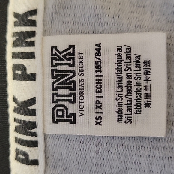 VS PINK Half Zip Hoodie Gray Black Logo Pullover Kangaroo Pocket XS - Picture 7 of 7